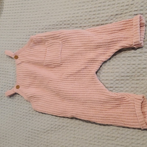 Rabbit + Bear Sweater Knit Overalls (#20) - Picture 4 of 6